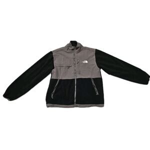NORTH FACE Gray Black Denali Mens Zip Fleece Polartec Vented Jacket Sweater L